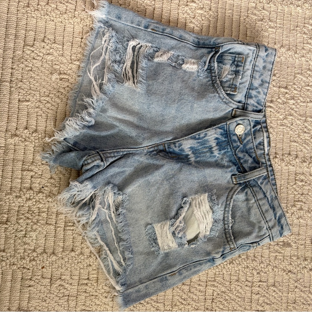 Distressed Denim Jean Shorts